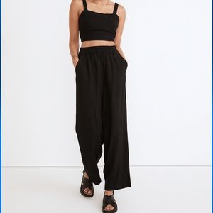 Madewell Breezewoven Pull On High Rise Straight Pants Black Size XSP